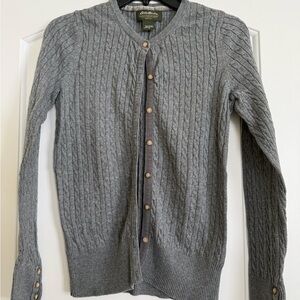 Eddie Bauer Gray Cable Knit Cardigan
